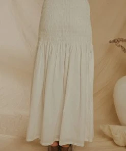 Peppermayo Exclusive Lost Palms Maxi Skirt - White