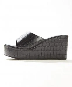 Cult Avenue Villa Playa Mule Heel - Black Croc New & Most Loved