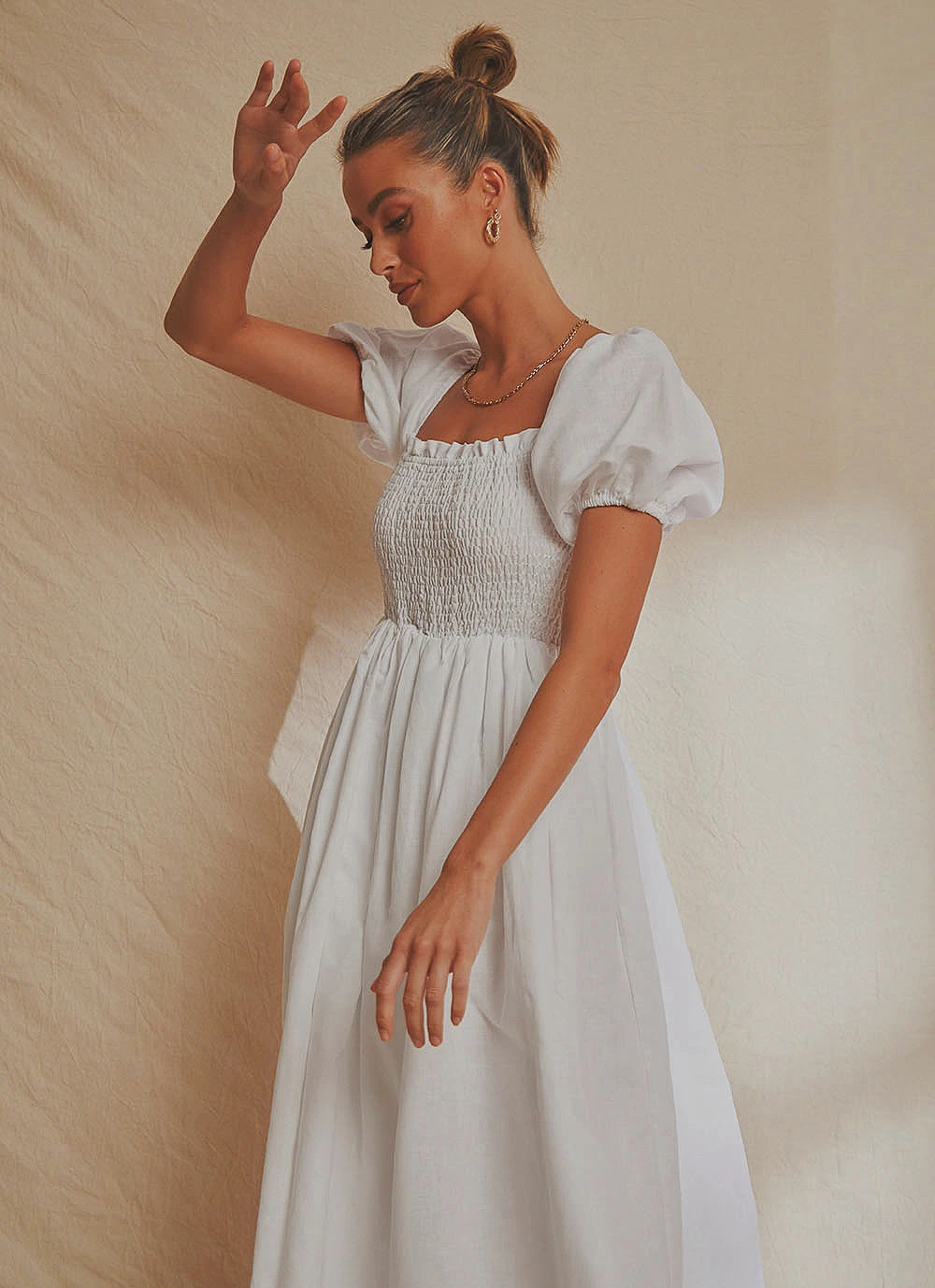 National Breast Cancer Foundation X Peppermayo Florence Linen Maxi Dress - White 4 National Breast Cancer Foundation X Peppermayo Florence Linen Maxi Dress - White
