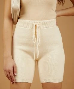 Peppermayo European Vacation Knit Shorts - Cream