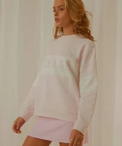 Rolla's Split Logo Sweater - Pink
