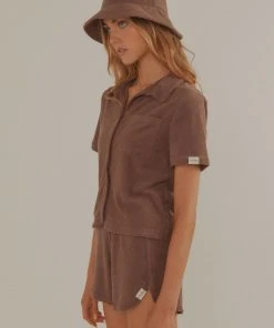 Vacancy Supply Holiday Terry Shirt - Choc Brown New & Most Loved 10 Vacancy Supply Holiday Terry Shirt - Choc Brown New & Most Loved