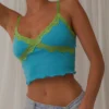 Peppermayo New Tops 90s Nights Lace Crop - Blue