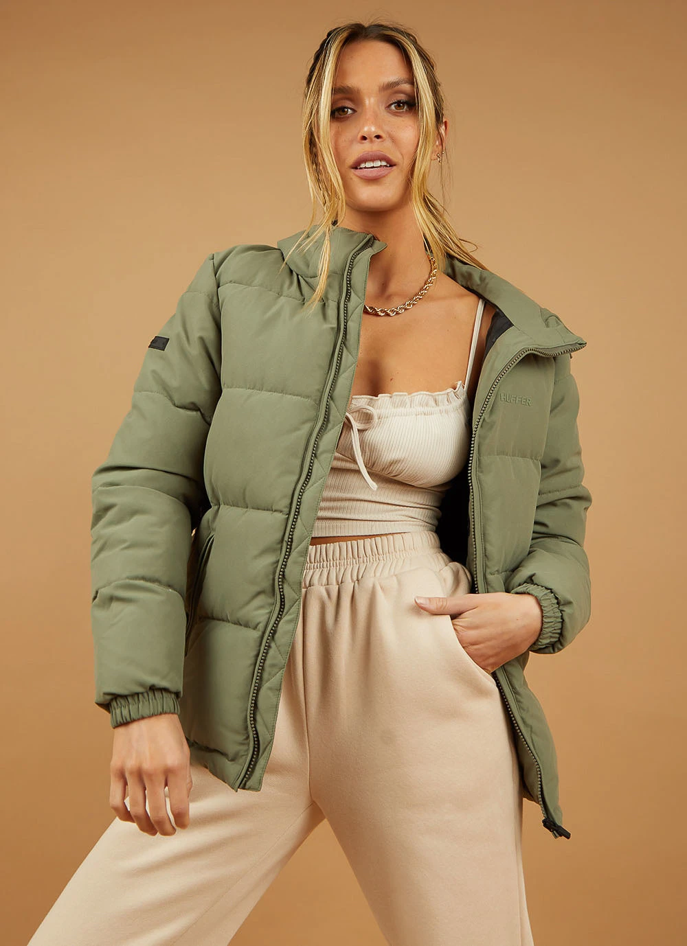 Womens Huffer Puffer - Khaki New & Most Loved 2 Womens Huffer Puffer - Khaki New & Most Loved