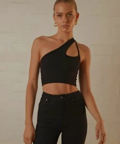 Peppermayo Exclusive Cedar Crop Top - Black