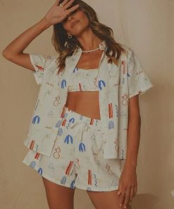 Peppermayo Exclusive New & Most Loved Rue Linen Shirt - Santorini