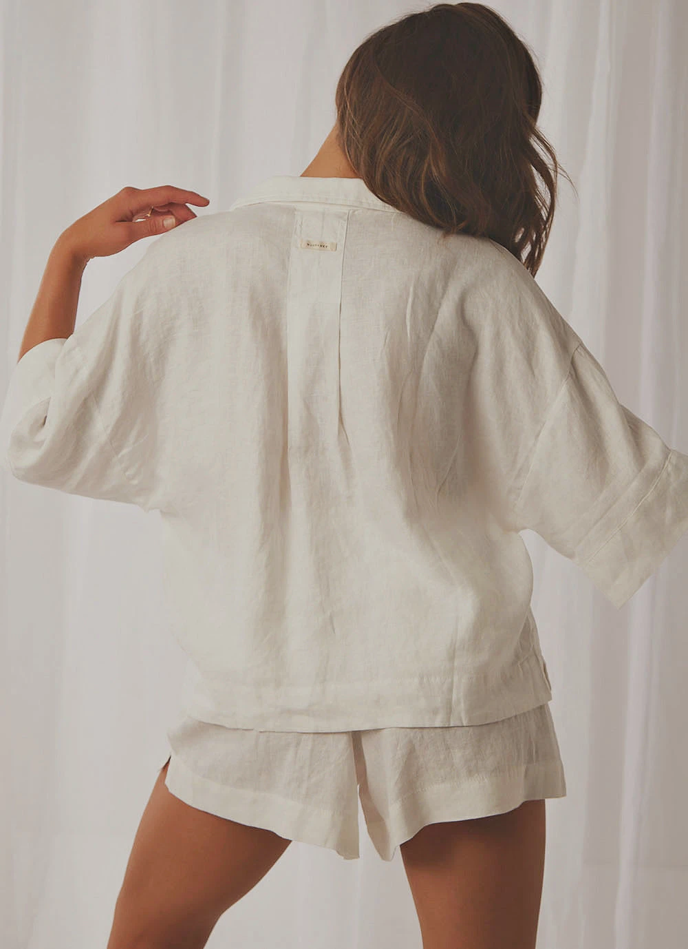 Nude Lucy Nude Linen Lounge Shirt - White New Tops 9 Nude Lucy Nude Linen Lounge Shirt - White New Tops