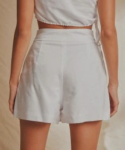 National Breast Cancer Foundation X Peppermayo New & Most Loved Sunset Walks Linen Shorts - White 9 National Breast Cancer Foundation X Peppermayo New & Most Loved Sunset Walks Linen Shorts - White