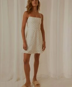 Cools Club 90s Mini Dress - Sand Checker