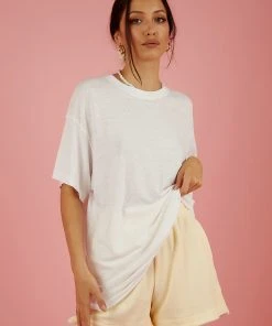 Afends Slay Hemp Oversized Tee - White