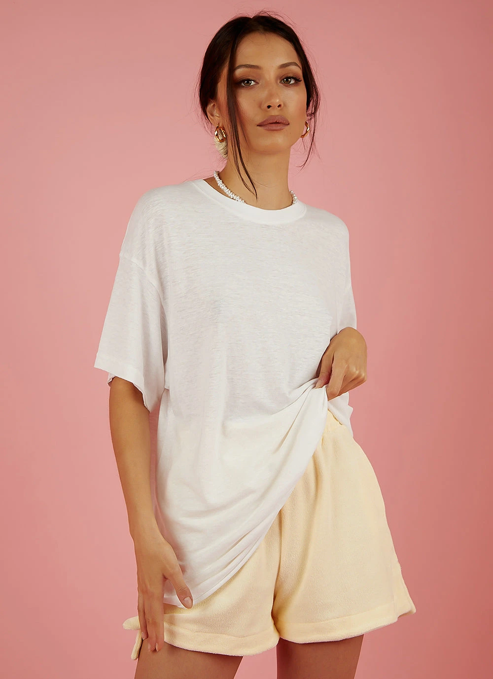 Afends Slay Hemp Oversized Tee - White 1 Afends Slay Hemp Oversized Tee - White