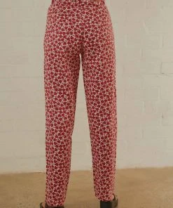 Afends Shelby Hemp Print Wide Leg Pant - Red 9 Afends Shelby Hemp Print Wide Leg Pant - Red