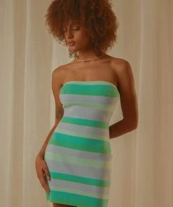 Peppermayo Exclusive New & Most Loved Yasmine Knit Mini Dress - Blue Stripe