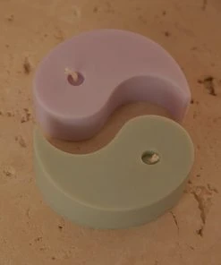 Manara Home Yin And Yang Candles - Green And Lilac