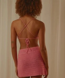 Peppermayo Exclusive New & Most Loved Cancun Crochet Halter Top - Pink 11 Peppermayo Exclusive New & Most Loved Cancun Crochet Halter Top - Pink