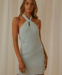 Peppermayo Exclusive A New City Halter Mini Dress - Baby Blue New & Most Loved 7 Peppermayo Exclusive A New City Halter Mini Dress - Baby Blue New & Most Loved