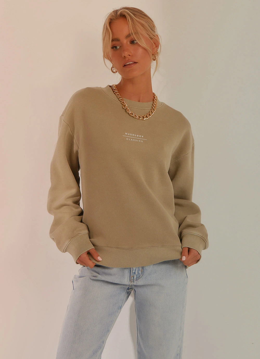 Nude Lucy New & Most Loved Nude Classics Slogan Sweat - Washed Sage 2 Nude Lucy New & Most Loved Nude Classics Slogan Sweat - Washed Sage