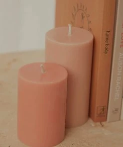 Candle Co Moreton Eco Slim Pillar Candle- 5 X 7.5cm - Peach