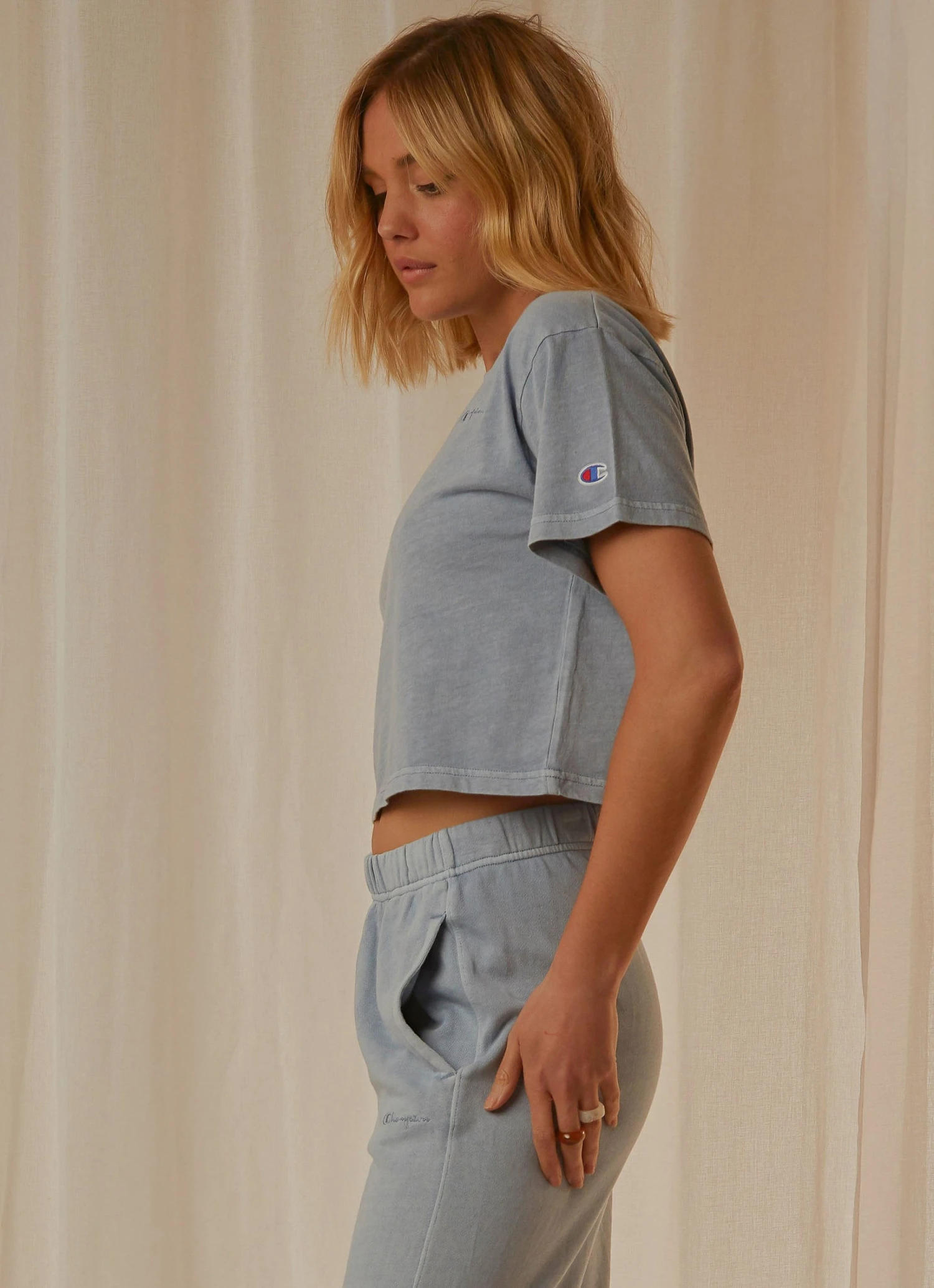 Champion New & Most Loved Vintage Dye Crop Tee - Wildflower Blue 4 Champion New & Most Loved Vintage Dye Crop Tee - Wildflower Blue