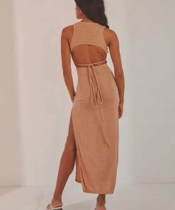 Peppermayo Aura Midi Dress - Beige New & Most Loved