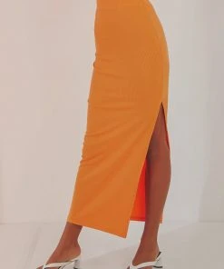 Peppermayo Make It Real Midi Skirt - Orange New & Most Loved 10 Peppermayo Make It Real Midi Skirt - Orange New & Most Loved
