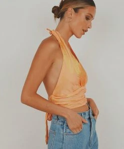Peppermayo Exclusive Betty Halter Neck Top - Mango Shimmer 8 Peppermayo Exclusive Betty Halter Neck Top - Mango Shimmer