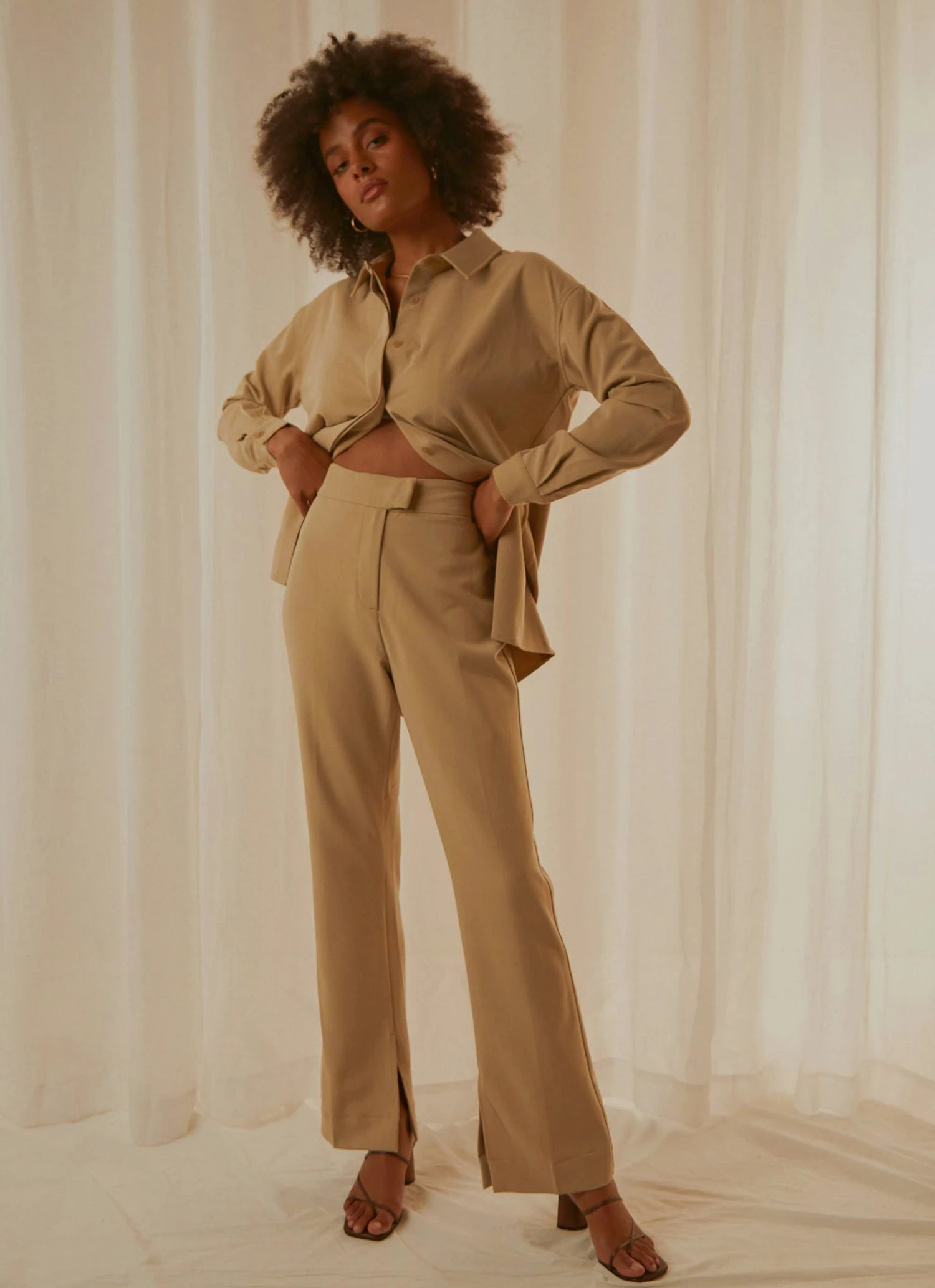 4th & Reckless Nessa Trouser - Beige New & Most Loved 2 4th & Reckless Nessa Trouser - Beige New & Most Loved