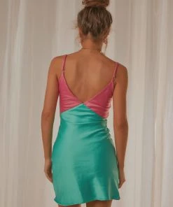 Peppermayo Exclusive Momentary Muse Mini Dress - Jade And Pink New & Most Loved