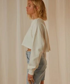 Abrand A Cropped Oversized Sweater - White Sand 8 Abrand A Cropped Oversized Sweater - White Sand