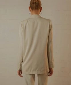 Peppermayo Exclusive New & Most Loved Mia Oversized Blazer - Stone Pinstripe 10 Peppermayo Exclusive New & Most Loved Mia Oversized Blazer - Stone Pinstripe