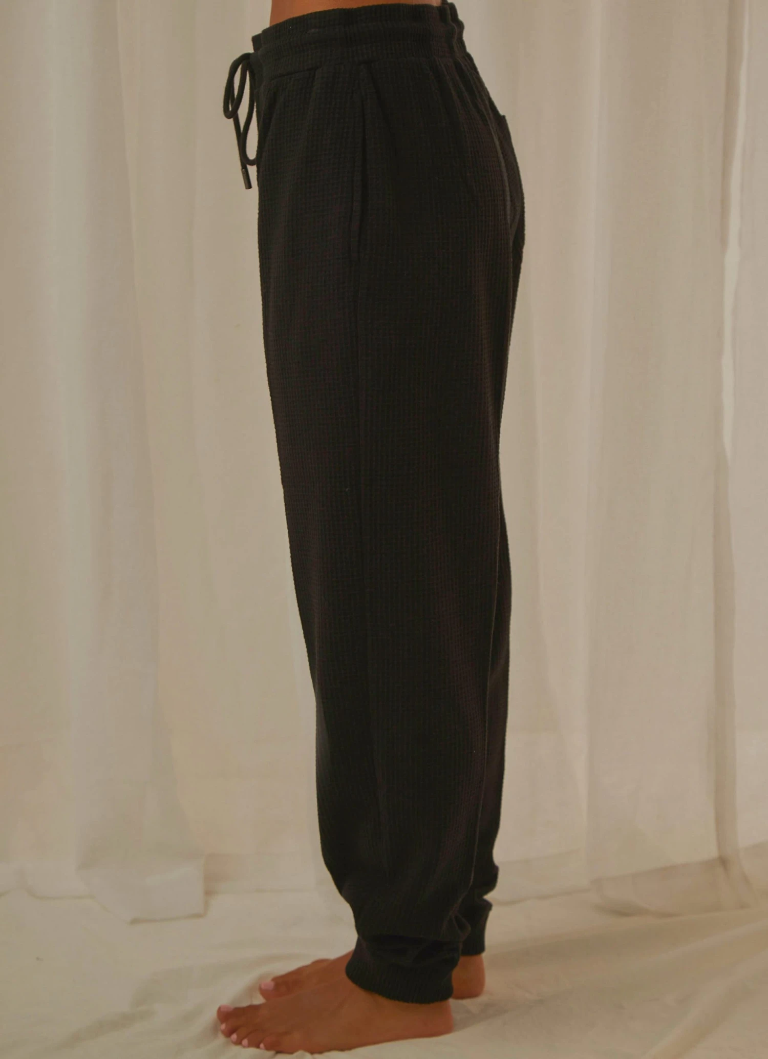 Afends Kat Waffle Sweat Pant - Black New & Most Loved 3 Afends Kat Waffle Sweat Pant - Black New & Most Loved