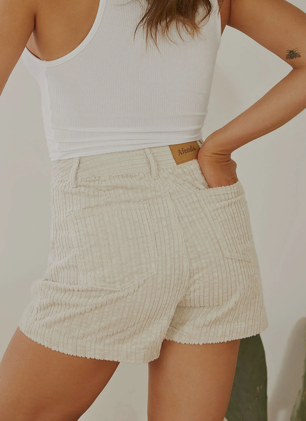 Afends Seventy Threes Corduroy Short - Moonbeam 5 Afends Seventy Threes Corduroy Short - Moonbeam