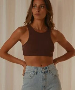 Peppermayo Exclusive Alfie Crop Singlet - Chocolate 7 Peppermayo Exclusive Alfie Crop Singlet - Chocolate