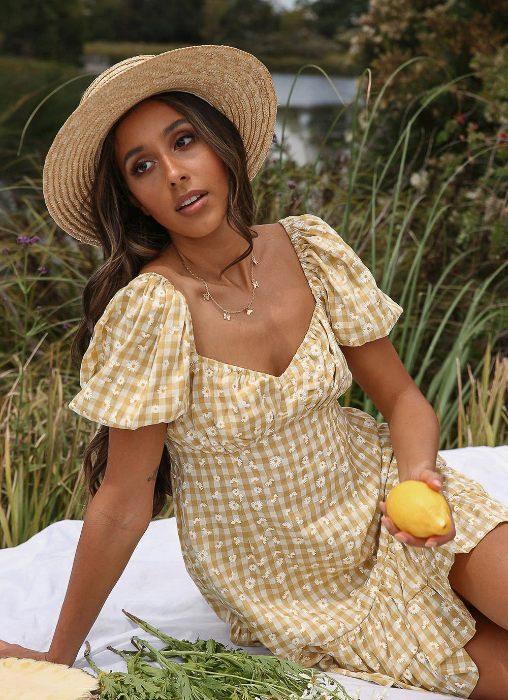 Peppermayo New Dresses Riverside Gingham Mini Dress - Yellow 2 Peppermayo New Dresses Riverside Gingham Mini Dress - Yellow