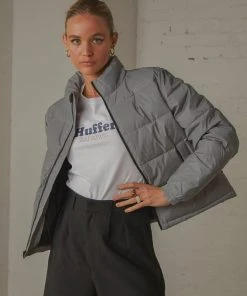 Huffer Womens Track Puffer Jacket - Reflective