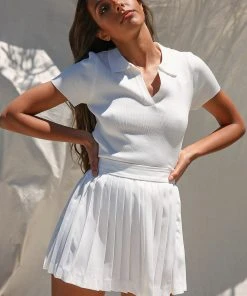 Peppermayo Style Icon Collared Top - White
