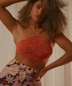 Peppermayo Love Race Halter Top - Orange New & Most Loved