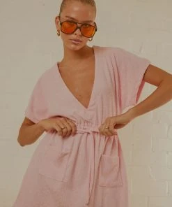 Cools Club New & Most Loved Terry Dress - Pink