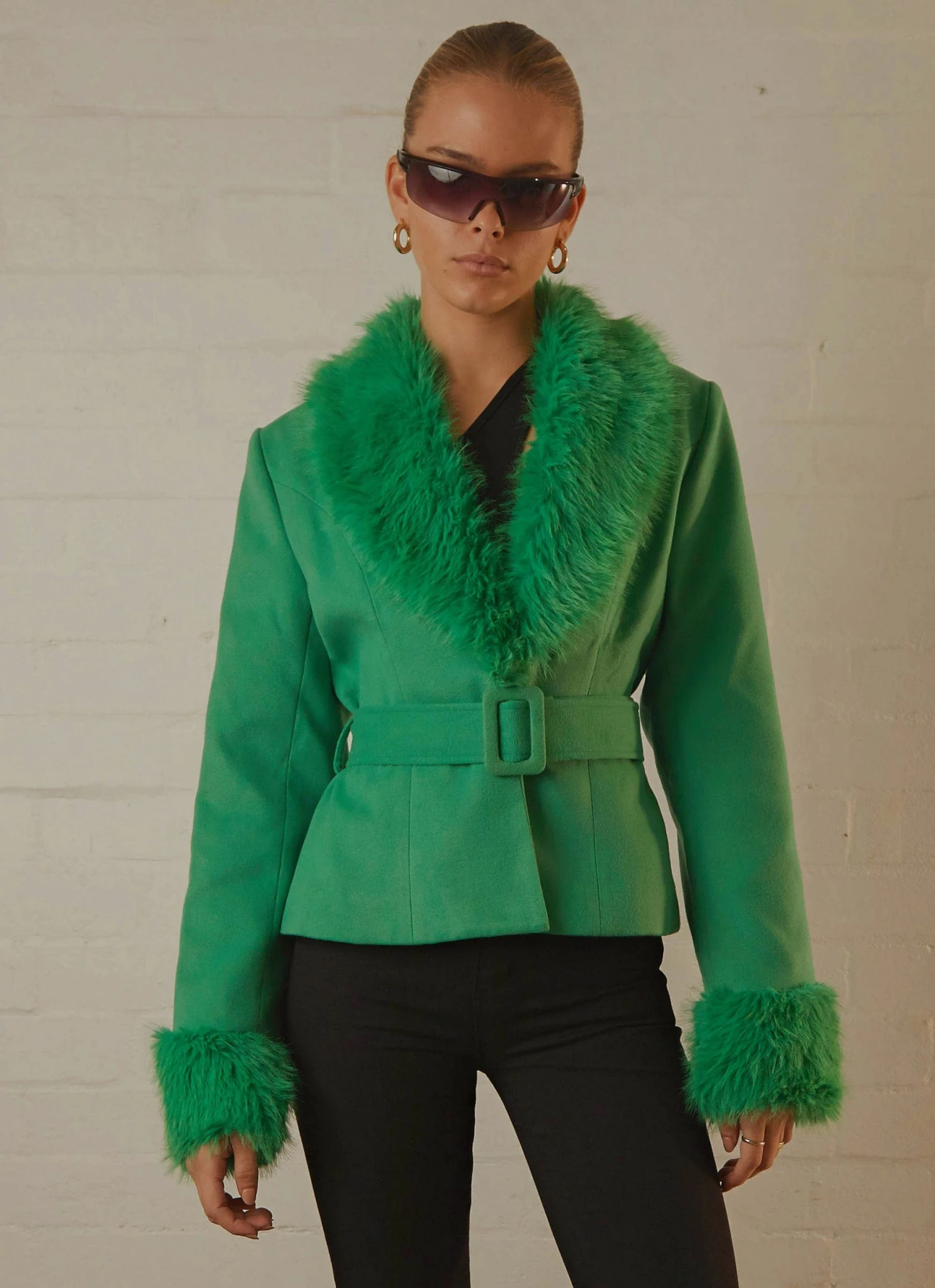 Peppermayo Exclusive New & Most Loved Maddy Faux Fur Jacket - Jade Green 1 Peppermayo Exclusive New & Most Loved Maddy Faux Fur Jacket - Jade Green