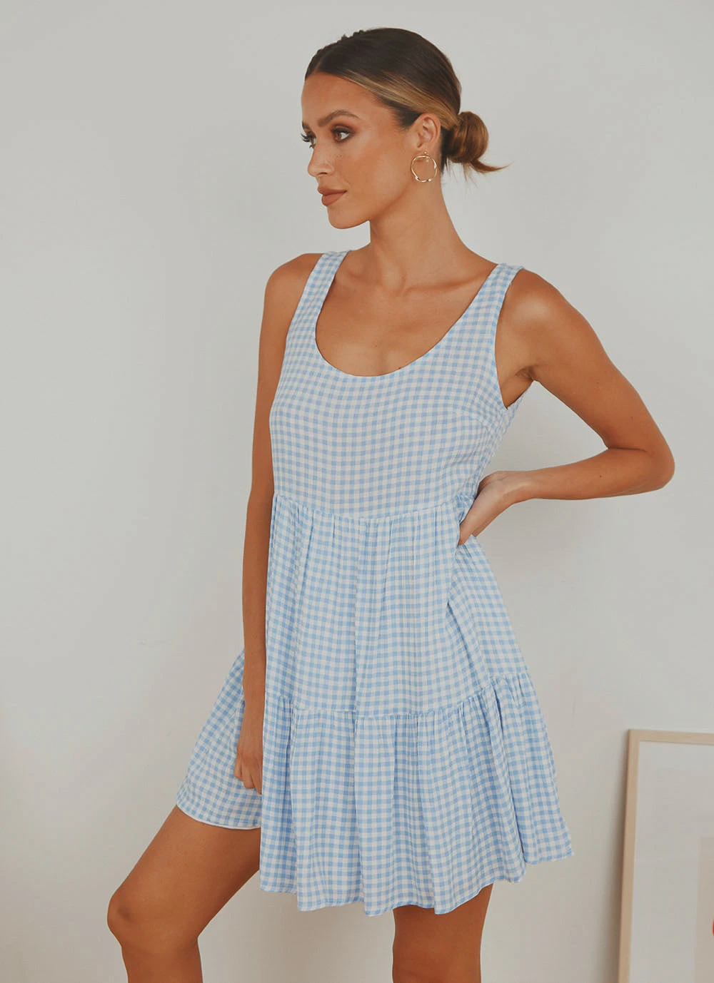 Peppermayo Facing The Sun Mini Dress - Blue Gingham 4 Peppermayo Facing The Sun Mini Dress - Blue Gingham