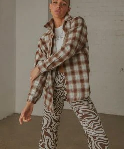 Peppermayo New & Most Loved Know No Better Shirt - Choc Brown Plaid