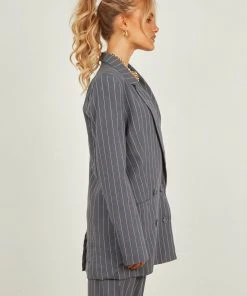 Nude Lucy Finley Pinstripe Blazer - Navy Pinstripe 10 Nude Lucy Finley Pinstripe Blazer - Navy Pinstripe