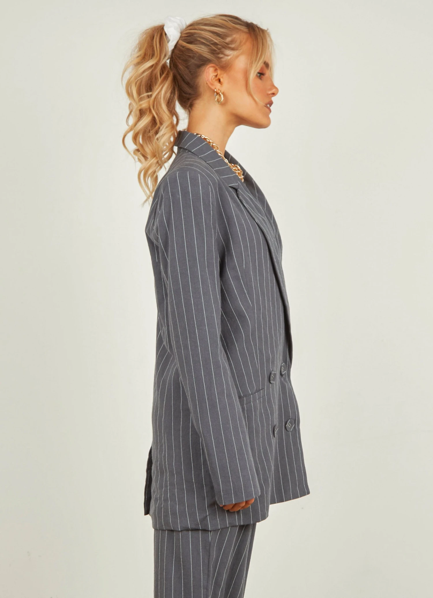 Nude Lucy Finley Pinstripe Blazer - Navy Pinstripe 5 Nude Lucy Finley Pinstripe Blazer - Navy Pinstripe