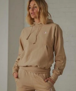 Champion New & Most Loved Reverse Weave Boyfriend C Hoodie - Country Walnut