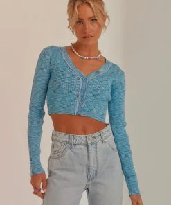 Peppermayo Ride The Wave Crop Top - Blue New & Most Loved