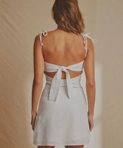 National Breast Cancer Foundation X Peppermayo Style File Linen Mini Dress - White 9 National Breast Cancer Foundation X Peppermayo Style File Linen Mini Dress - White