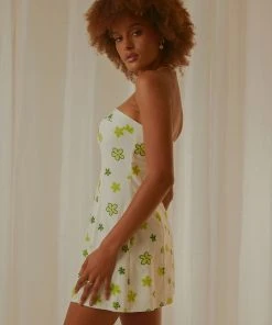 Peppermayo Exclusive Hariette Tube Linen Mini Dress - Green Wild Poppies New & Most Loved 8 Peppermayo Exclusive Hariette Tube Linen Mini Dress - Green Wild Poppies New & Most Loved