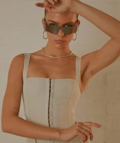 Peppermayo Exclusive Mia Suit Bustier - Stone Pinstripe - Pre-Order 9 Peppermayo Exclusive Mia Suit Bustier - Stone Pinstripe - Pre-Order