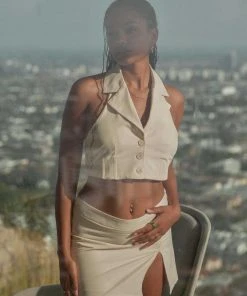 Riley Hubatka X Peppermayo New & Most Loved Trend Set Vest Top - Creme