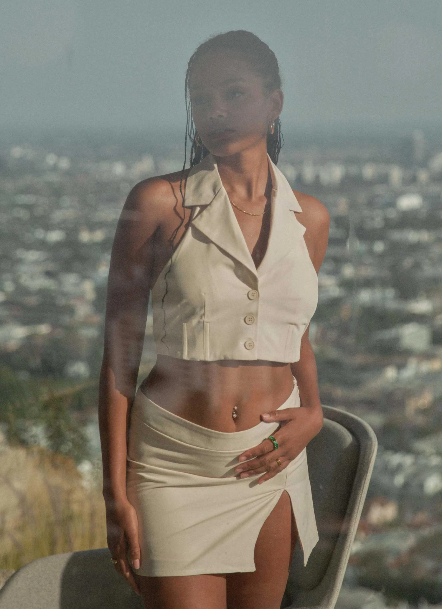 Riley Hubatka X Peppermayo New & Most Loved Trend Set Vest Top - Creme 1 Riley Hubatka X Peppermayo New & Most Loved Trend Set Vest Top - Creme